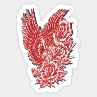 Eagle and Roses 1.3 Sticker